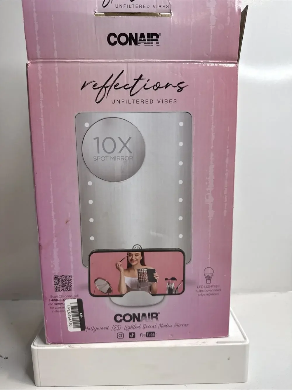 Conair Hollywood LED Lighted Makeup Mirror - White Vanity